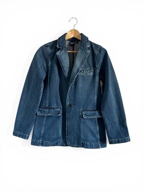 GAP Indigo Denim Blazer Jacket Petite X-Small